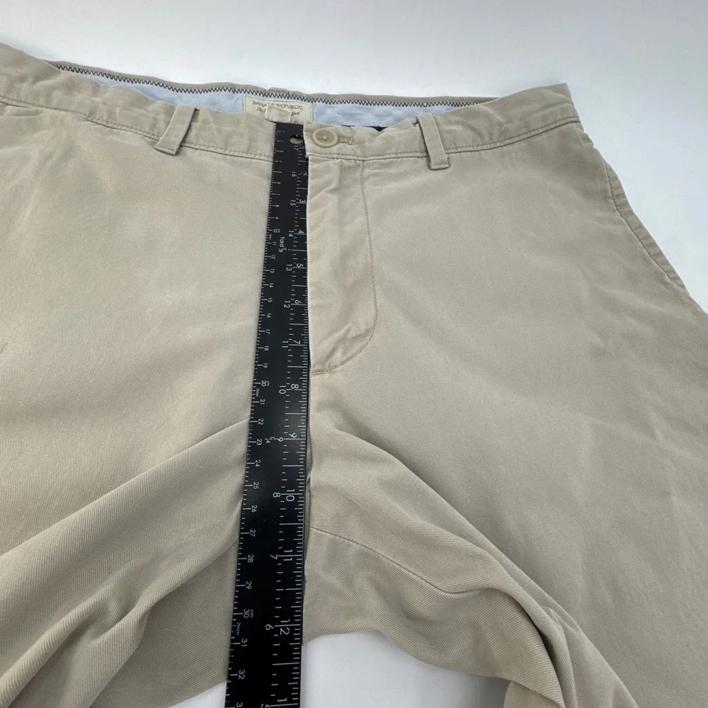 Banana Republic Chino‎ Pants Mens 34x30 Tan Cotton Flat Front Straight Mid Rise